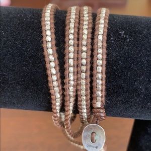 Chan Luu Brown Leather Wrap Bracelet